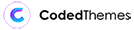 codedthemes logo, the company that provided the design for Django Gradient Dark PRO